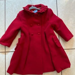 Patachou Red Felted Coat Girls - USED ONLY ONCE